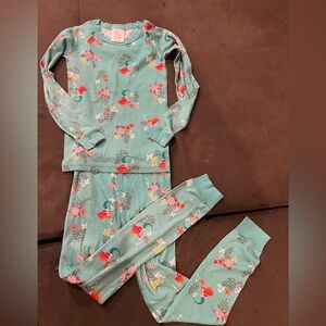 Hanna Andersson Teal Mermaid Print Kids Pajama Set